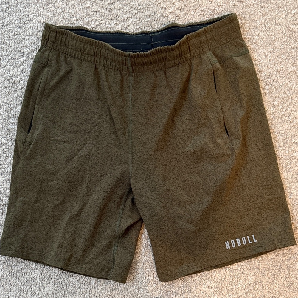 NOBULL Men's Dark Green Athletic Shorts
